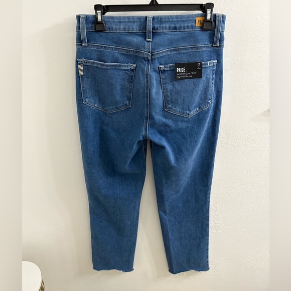 PAIGE PREMIUM DENIM HOXTON HIGH RISE SLIM CROP JEANS EMERY WASH - Picture 3 of 4